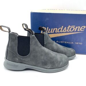 Blundstone 1398 Chelsea Boots Rustic Grey Leather Ankle Grip Sz 8 US Women's‎
